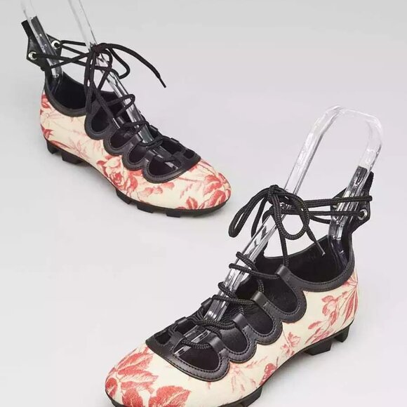 Gucci Cerise/Black Herbarium Coated Canvas Ikegami Sneakers 495-050725 - Picture 1 of 5